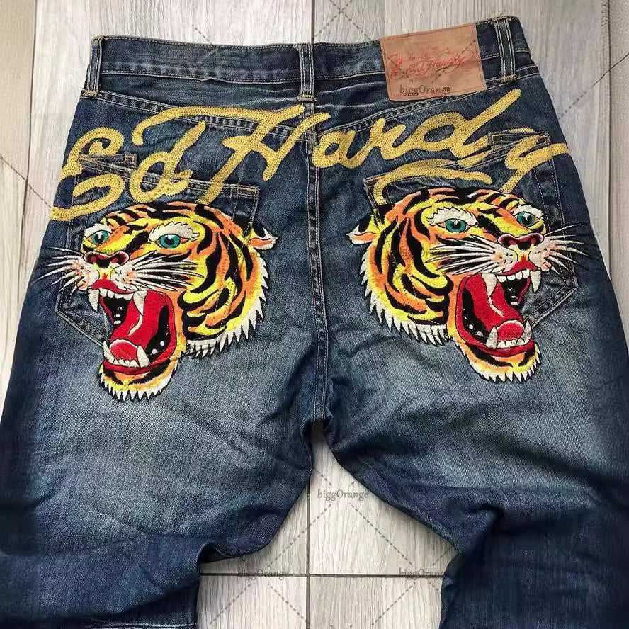Mens Graphic Denim Jeans