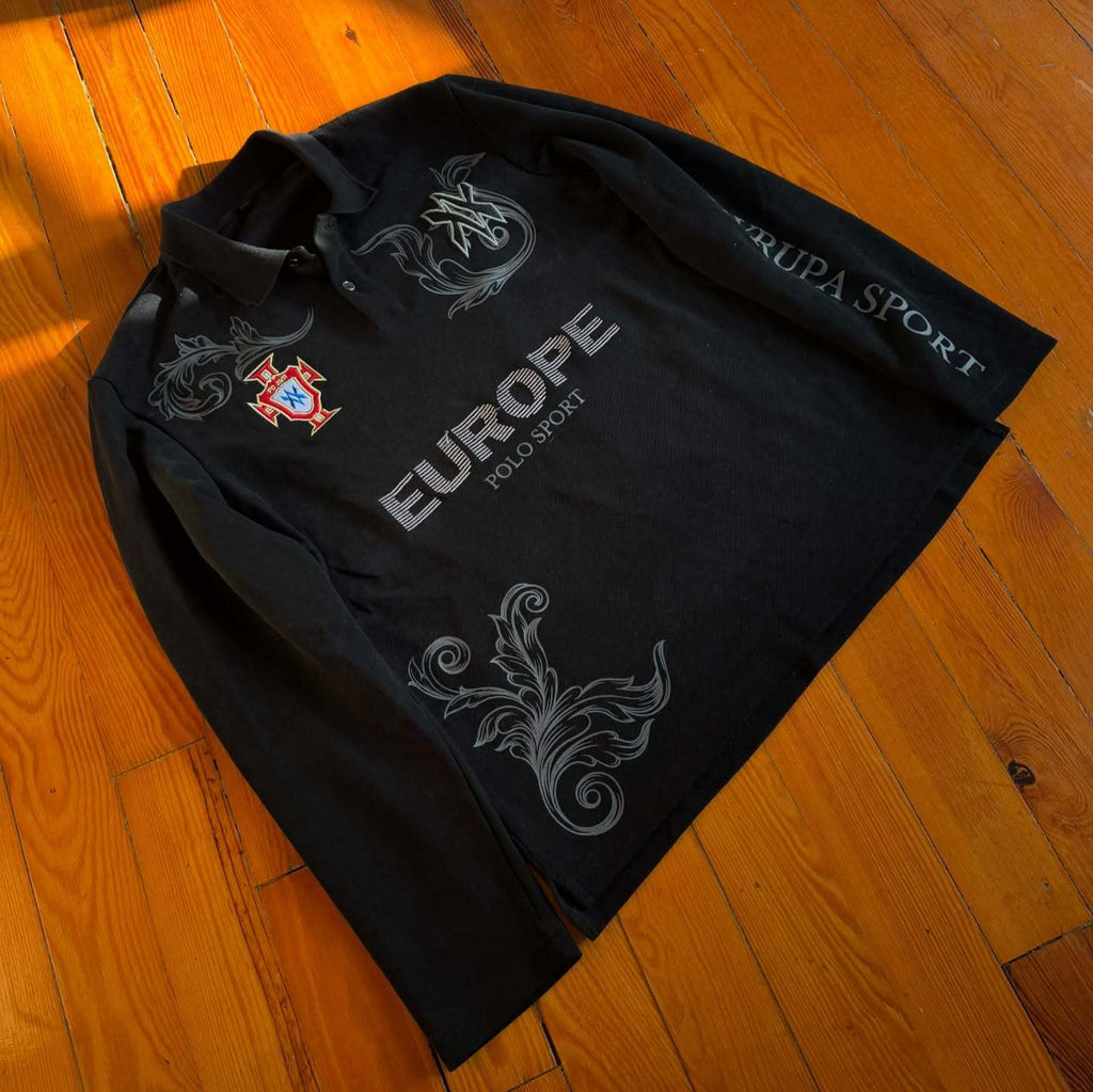 Retro Embroidered Polo Shirt Loose Fit Casual Top