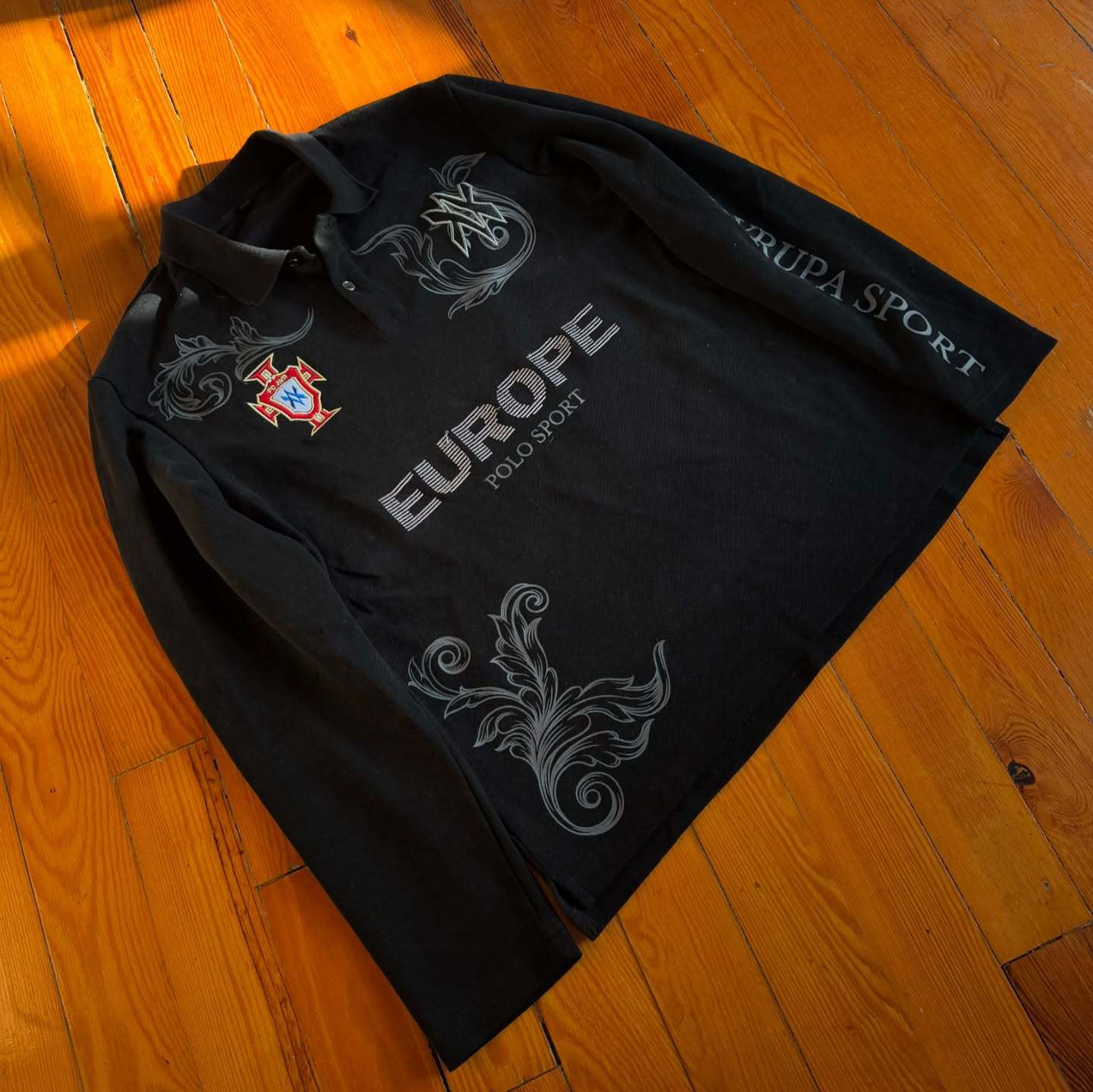Retro Embroidered Polo Shirt Loose Fit Casual Top