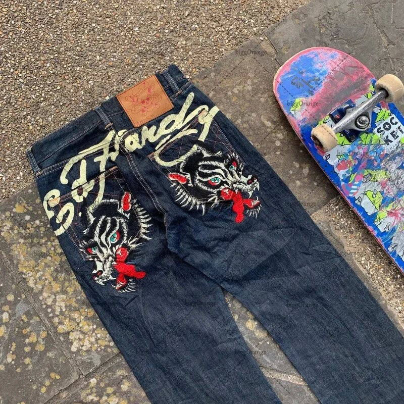 Mens Graphic Denim Jeans