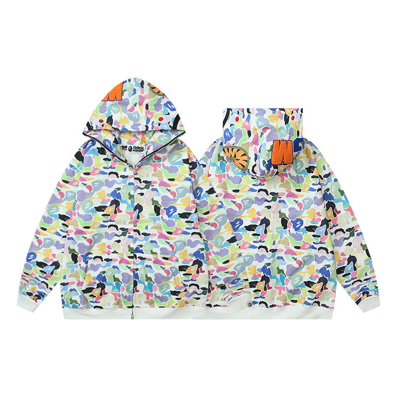 Camouflage Hooded Cardigan