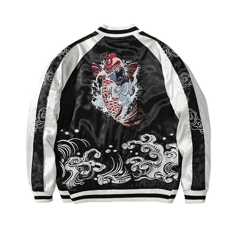 Reversible Embroidery Jacket with Dragon Design