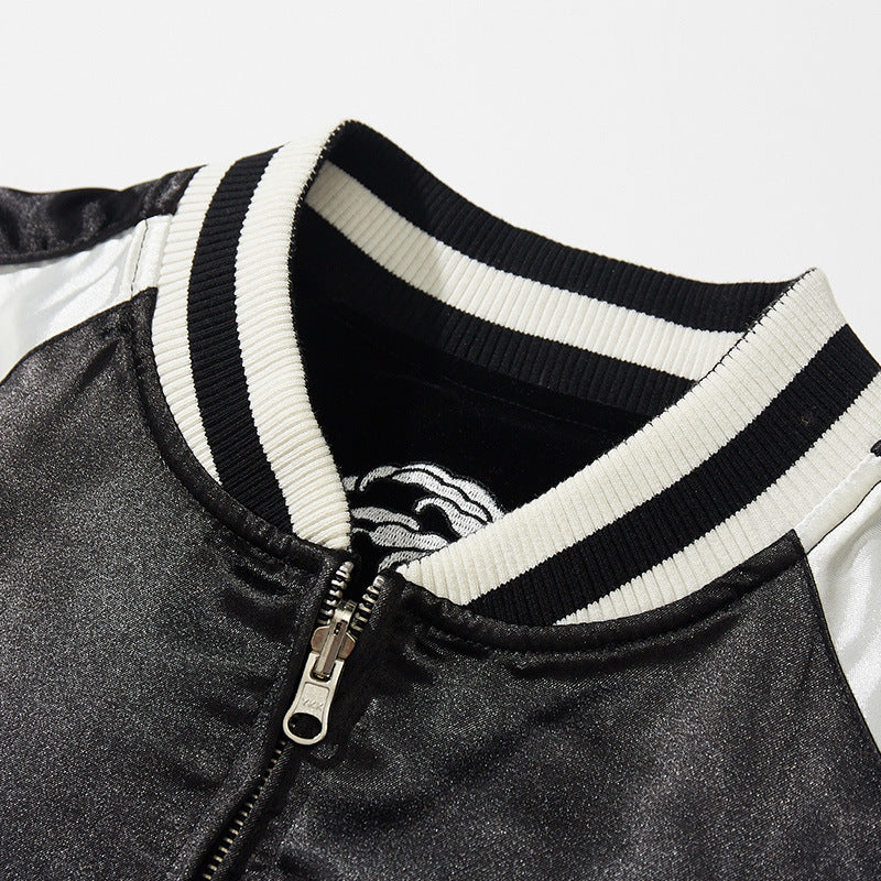 Reversible Embroidery Jacket with Dragon Design