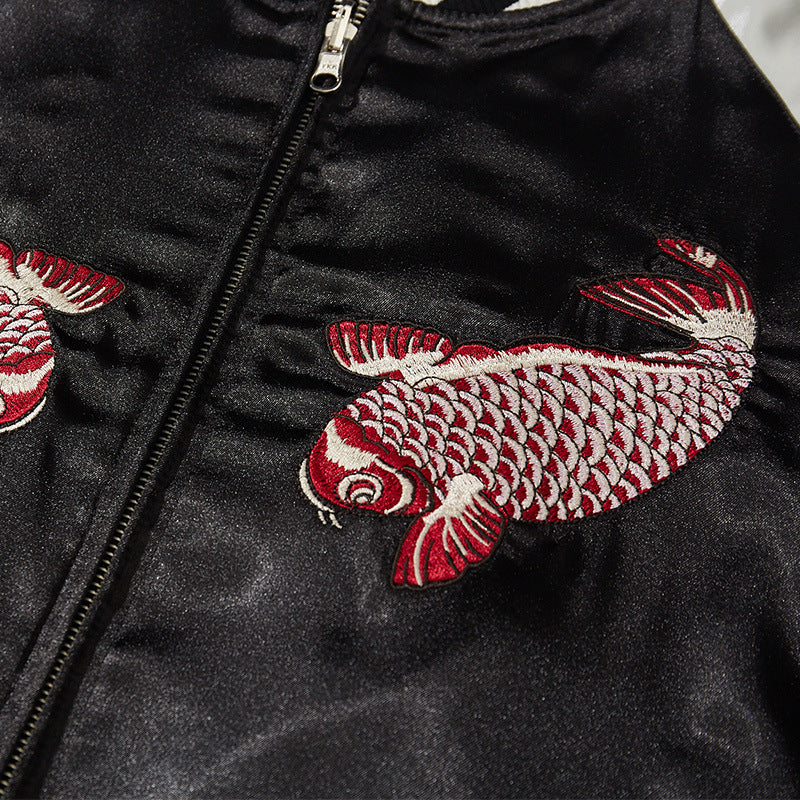 Reversible Embroidery Jacket with Dragon Design