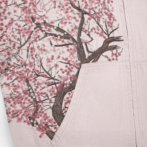 Cherry blossom embroidery workwear jacket