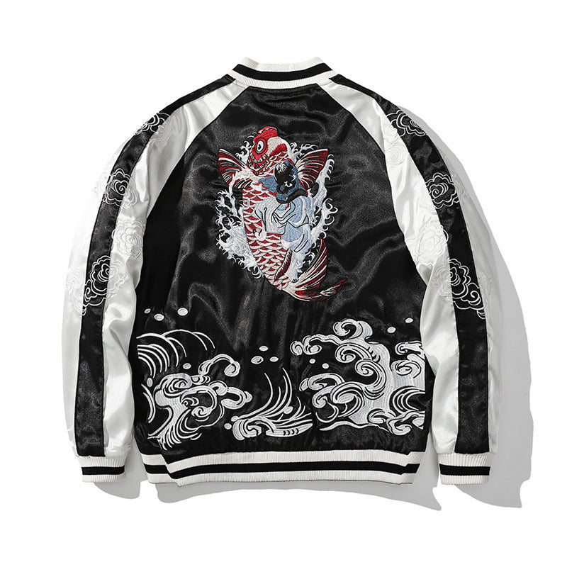 Reversible Embroidery Jacket with Dragon Design