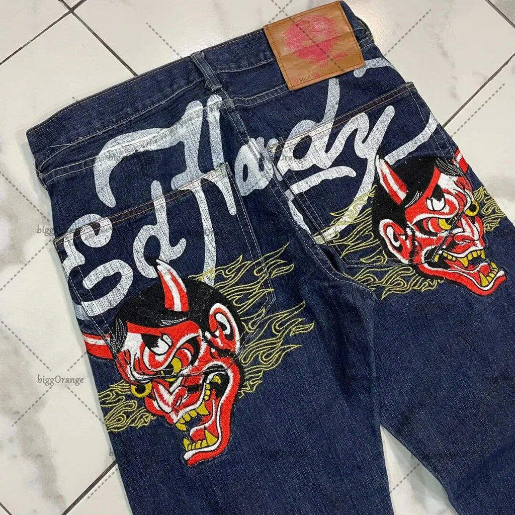 Mens Graphic Denim Jeans