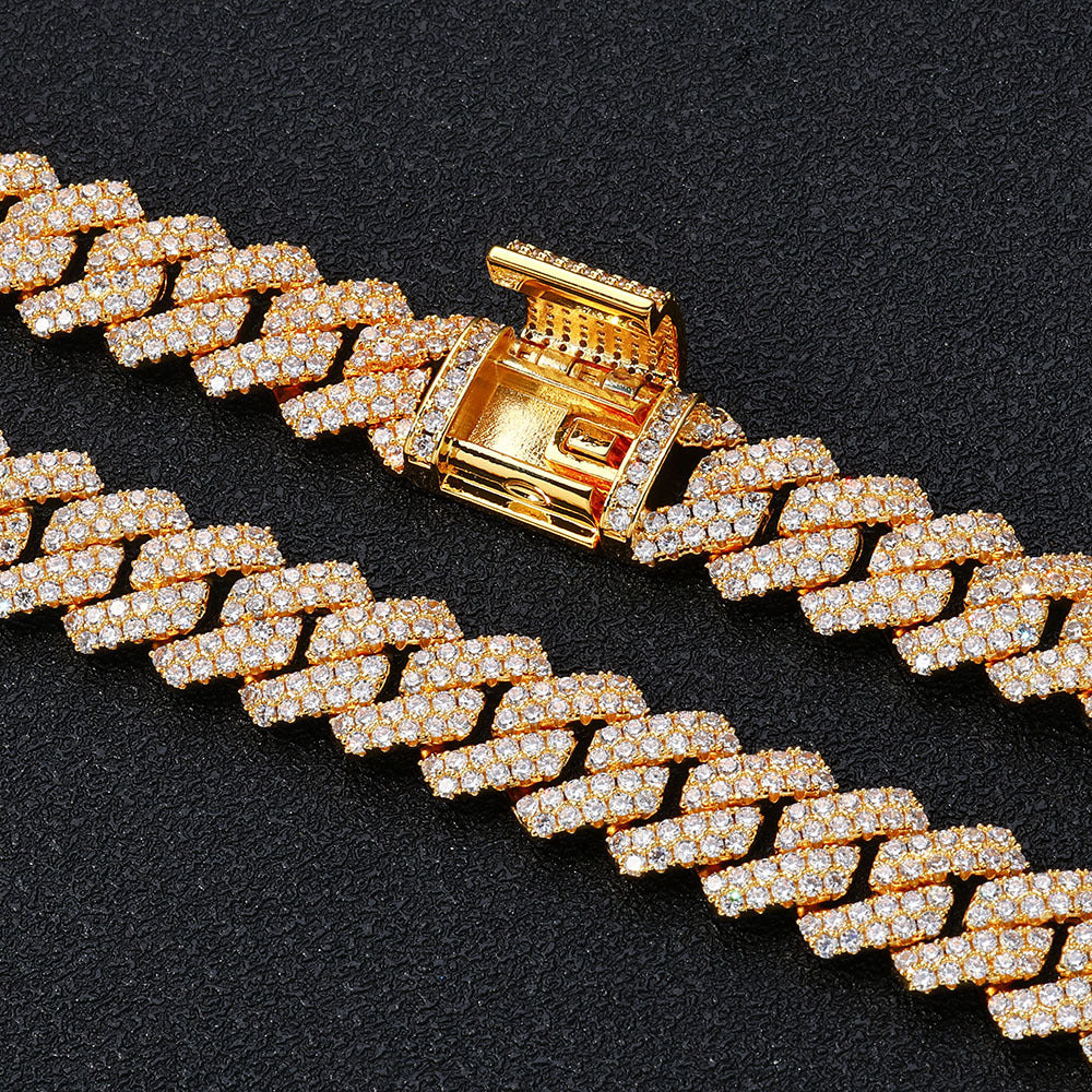 Rhombus Zircon Cuban Chain Necklace