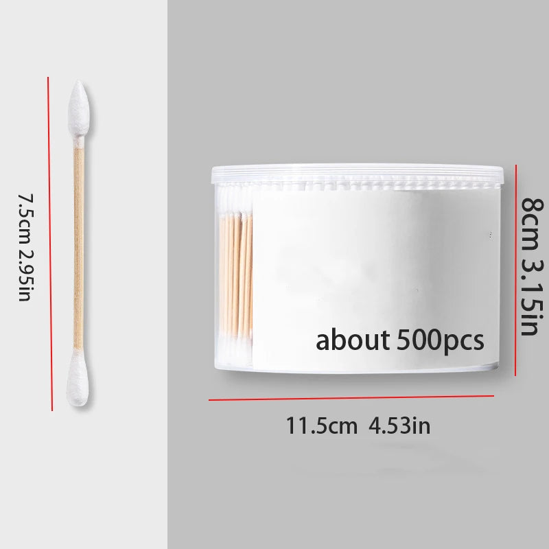 100pcs Disposable Double-ended Cotton Swabs for Ear Cleaning and Makeup Removal