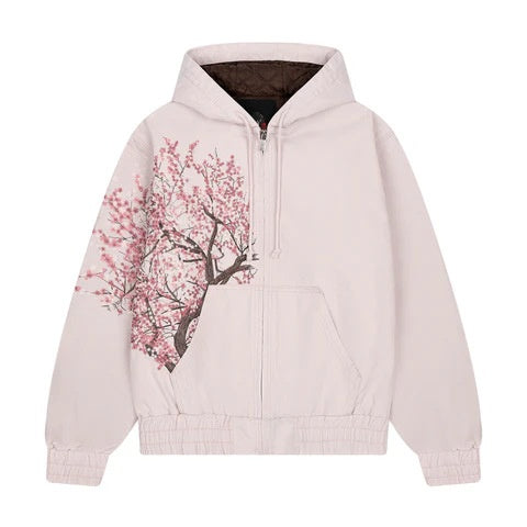 Cherry blossom embroidery workwear jacket