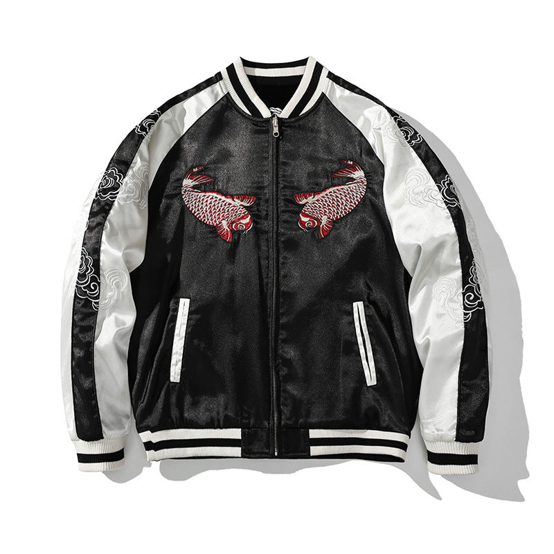 Reversible Embroidery Jacket with Dragon Design