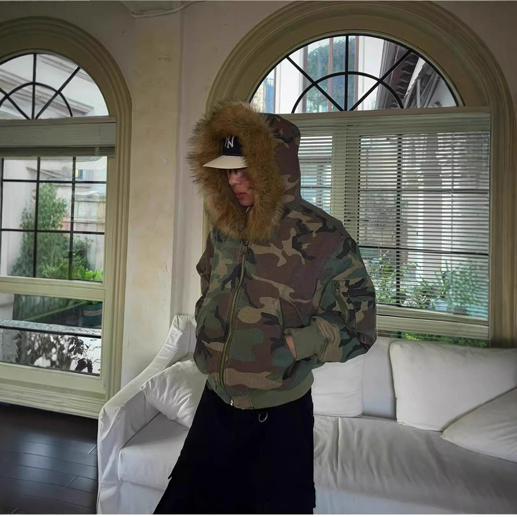 Camo Fur Coat