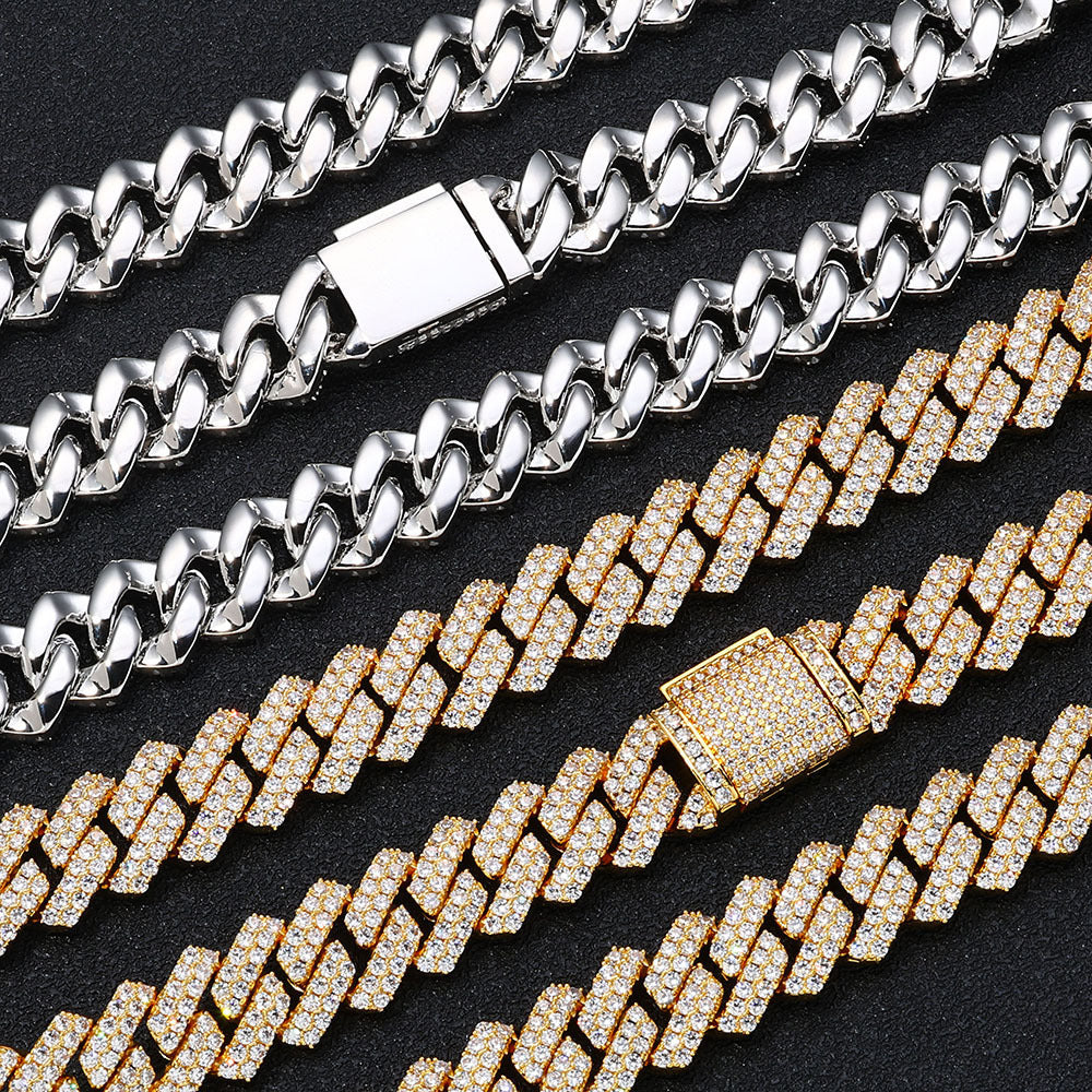 Rhombus Zircon Cuban Chain Necklace