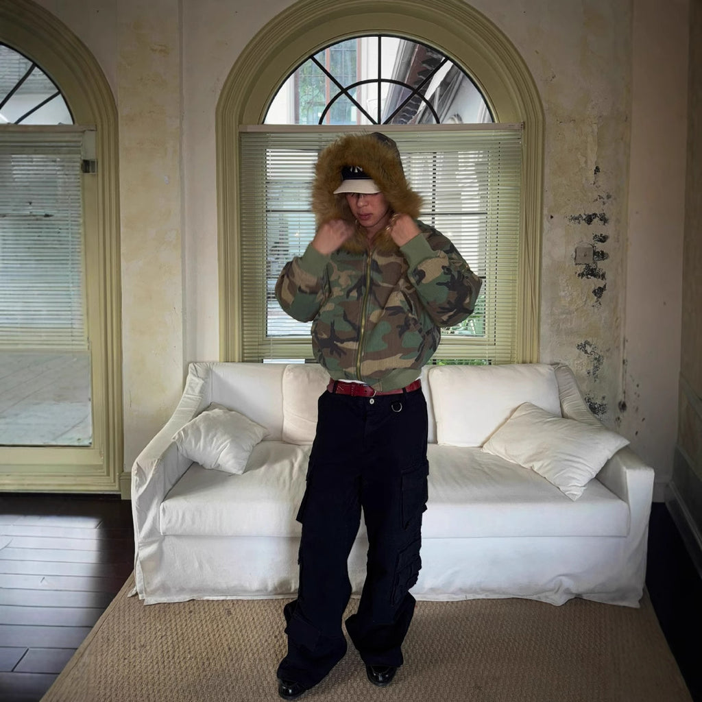 Camo Fur Coat