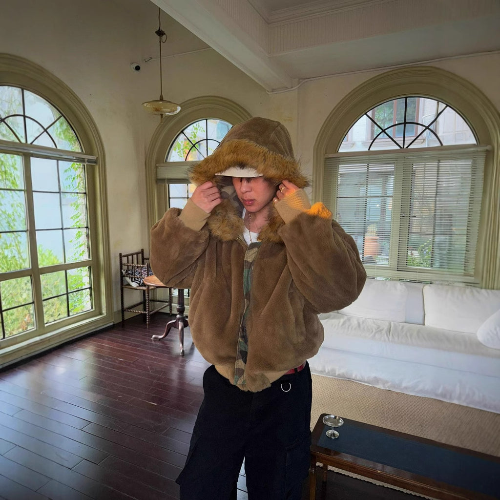 Camo Fur Coat