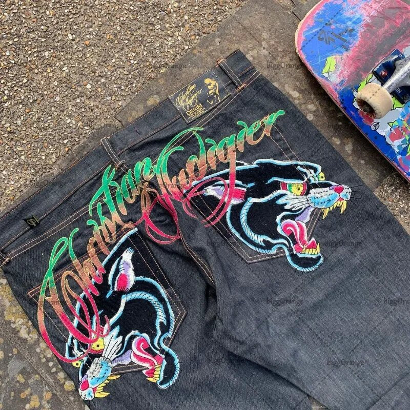 Mens Graphic Denim Jeans